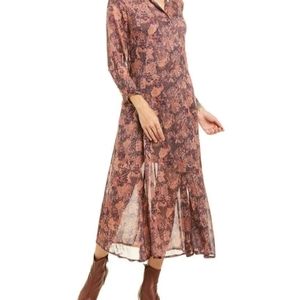 IRO Maddie Midi Floral Shirt Dress NWT